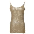 thumbnail image 4 of Womens Spaghetti Sequin Metal Chain Strap Camisole Tank Top, 4 of 6