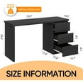 thumbnail image 2 of Computer Desk with Drawers, Wood Work Desk, Home Office PC Desk Workstation with Storage, Modern Gaming Computer Table for Bedroom, Living Room, 53.5 inches, Black, 2 of 5