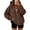Coffee-B#1077HH, variant on Hooded Jackets for Women Drawstring Full Zip Up Baggy Hoodies for Women Drop Shoulder Womens Sweatshirt Jacket with Pocket Black L