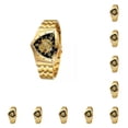 thumbnail image 3 of Sonducket Reloj Reloj deportivo ahuecado Reloj de con esfera irregular portátil Oro/Negro 10Conjunto, 3 of 6