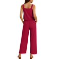 thumbnail image 4 of Mifsaly Linen Sets for Women 2 Piece Summer Set Soild Color Lounge Matching Outfits Sleeveless Tank Tops & High Waist Wide Leg Pants with Pockets XXL, 4 of 9