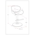 thumbnail image 5 of Marana Stone Grey Bentwood Swivel Bar Stool - Adjustable Height, Walnut Veneer, Chrome Base, Kitchen/Bar. Modern Design, 360° Swivel, Comfortable Padded Seat., 5 of 6