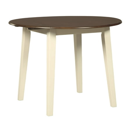 Signature Design By Ashley - Woodanville Round Dining Room Drop Leaf Table - Casual Style - Cream/Brown