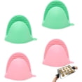 thumbnail image 1 of Guantes de Silicona para Horno, 2 Pares de Guantes de Cocina, Guantes Aislantes, Guantes Resistentes al Calor, Anti-Escaldaduras (Rosa, Verde), 1 of 4