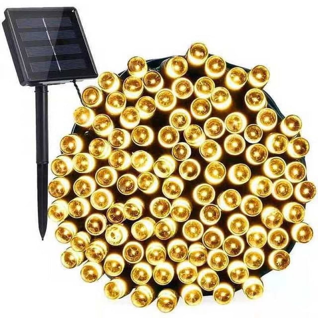 Guirnalda de luces solares para exteriores FloreceBien, guirnalda de luces solares LED FANSIR de 22 m y 200 LED, guirnalda de luces solares para exteriores, resistente a la intemperie, con 8 modos de