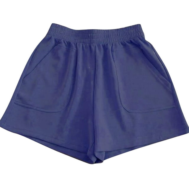 Womens Solid Color High Waisted Loose Slimming Wide Leg Pants Solid Color Casual Shorts