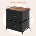 thumbnail image 2 of 2-Drawer Nightstand with Removable Fabric Bins and Pull Handles, 2 of 5