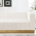 thumbnail image 5 of Better Home Products Foxy Upholstered Velvet & Steel Sofa in Cream/Gold, 5 of 10