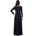 thumbnail image 6 of KOH KOH Long Sleeve Modest Fall Winter Elegant Evening Flowy Empire Waist Full Floor Length Cocktail Formal Tall Pleated Maxi Dress Gown Abaya For Women Dark Navy Blue Medium US 8-10 NT009, 6 of 7