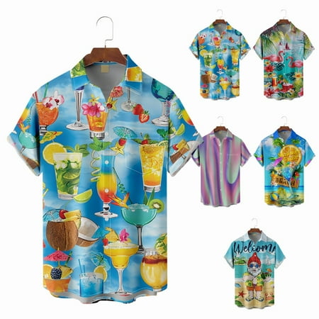 

Big & Tall Men Casual Short Sleeve Tee Shirts 3D Print Basic Costume for Men Boys