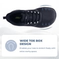 thumbnail image 2 of AOV Womens Wide Toe Box Walking Shoes Arch Support Plantar Fasciitis Tennis Sneakers Casual Athletic Running Shoes AllBlack Size 7.5, 2 of 6