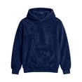 thumbnail image 5 of Wlynlyn Mens Fuzzy Sherpa Hoodie Fleece Drawstring Pullover Loose Fitted Thick Winter Outwear Casual Daily Wear Sweatshirt(Small,Navy), 5 of 6