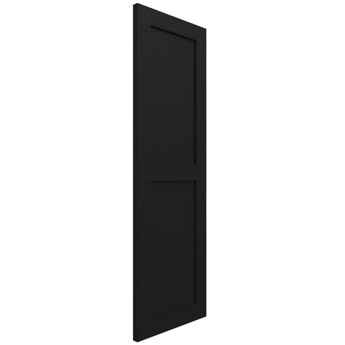 Ekena Millwork 15"W x 65"H True Fit PVC Two Equal Flat Panel Shutters, Black (Per Pair - Hardware Not Included)