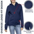 thumbnail image 3 of 3-Pack Women’s Oversize Loose Fit Fleece-Lined Full-Zip Hoodie (S-2XL), 3 of 6