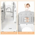 thumbnail image 6 of 8 in 1 Toddler Slide Indoor Playground, Indoor Slide Toddler Playset for Toddlers 4+, Kids Outdoor Playground with Basketball Hoop, Climber, Crawling Tunnel, Telescope, Toy Storage(White+Grey), 6 of 8