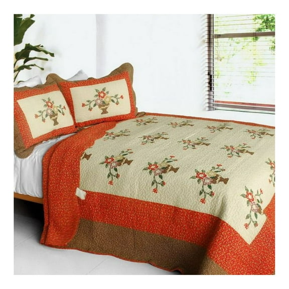 [Winter Sonata] 3PC Cotton Vermicelli-Quilted Printed Quilt Set (Full/Queen Size)