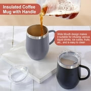 12oz Insulated Coffee Mug with Handle Stainless Steel Insulated Coffee Mug Double Wall Vacuum Travel Mug Tumbler Cup with Sliding Lid Travel Coffee Cup Thermal Cup