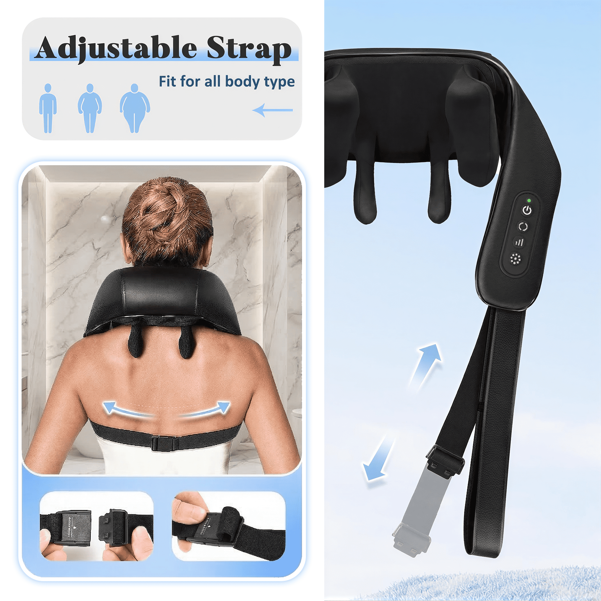 BDUN Neck and Shoulder Massager with Heat, 6D Shiatsu Deep Kneading Massagers, Leg Neck Pain Relief, Home Office Use, Father Day Gift