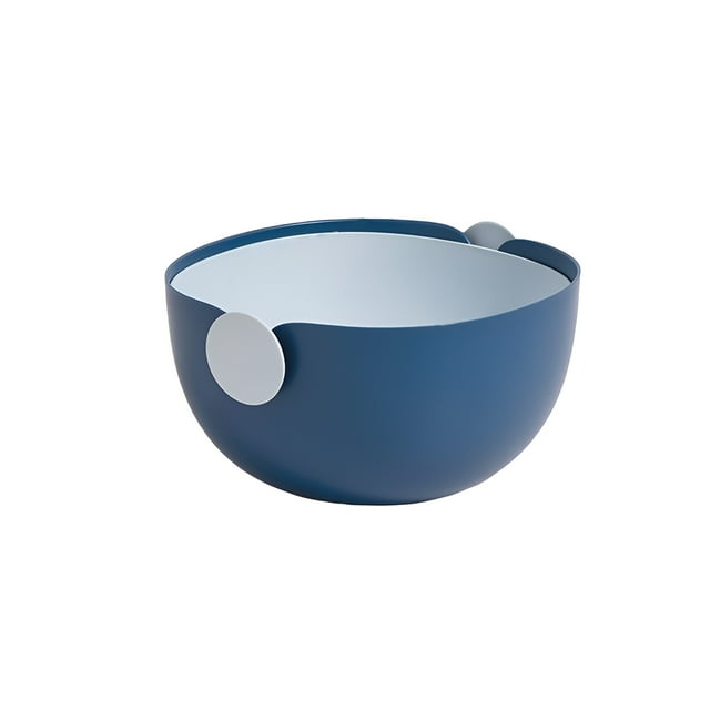 Escurridor de frutas Yuarrent colador de verduras doble capa azul