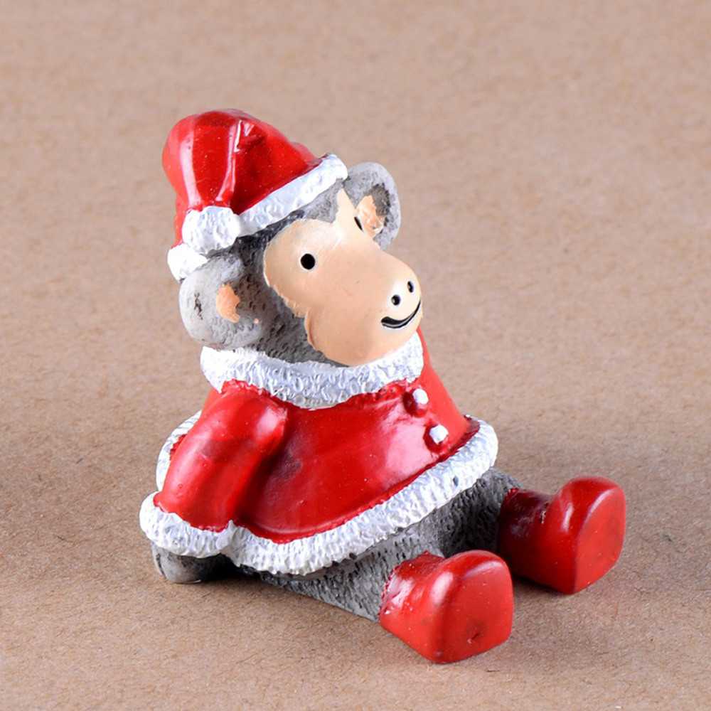 Resin Miniature Christmas Animals Diy Craft Accessory Home Garden