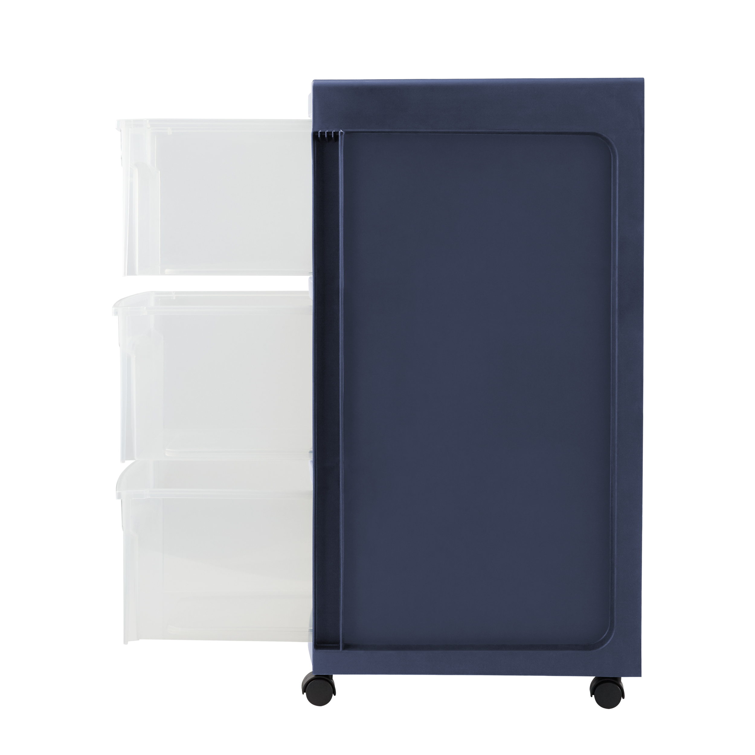 Mainstays Medium 3-Drawer Cart with Wheels, Blue Cove