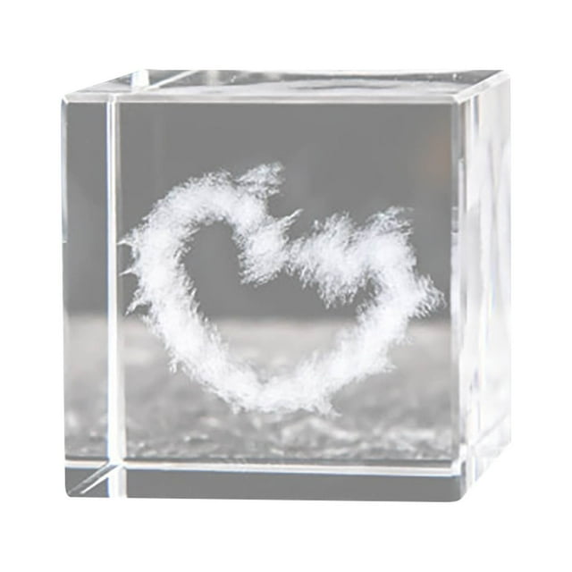 Xihbxyly Adorno de Cristal Tallado En Forma de Corazón, Tecnología de Grabado Avanzada, Elegante Decoración de Escritorio, Regalo Perfecto para Mujeres, Familia, Aniversarios y Navidad. Tamaño: 5 X 5