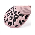 thumbnail image 4 of Women Sun Visors Wide Brim Foldable Ponytail Beach Hat Leopard Print Straw Bow Visor Hats, 4 of 5
