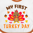 thumbnail image 4 of Inktastic My First Turkey Day with Turkey and Leaves Boys or Girls Baby Bib, 4 of 4