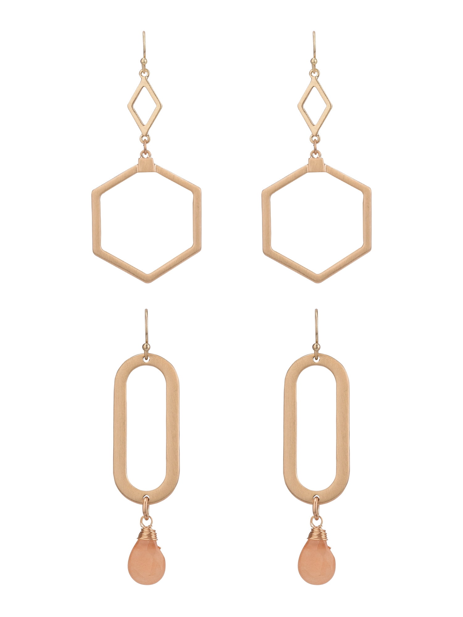 The Pioneer Woman - Women's Jewelry, Gold-tone Geometric Drop Duo ...