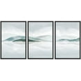 thumbnail image 3 of PixonSign Canvas Print Wall Art Set Abstract Blue and Gray Rolling Hills Geometric Wilderness Illustrations Modern Art Rustic Landscape Pastel for Living Room, Bedroom, Office - 16"x24"x3 Black, 3 of 5