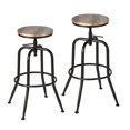 thumbnail image 6 of Homy Casa Swivel Bar Stools Set of 2, Adjustable Height Vintage for Home Kitchen Island, Oak, 6 of 9