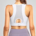 thumbnail image 5 of XWSHYW Women's Zip Front Closure Sports Bra - Seamless Wirefree Post Zipper Padded Racerback Workout Gym Yoga Bras White S, 5 of 5