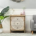 thumbnail image 3 of LuxenHome Set of 2 Natural Wood 3-Drawer Chests, 3 of 11