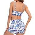 thumbnail image 6 of Xmyrz Swimsuit Women Bathing Suits Faddish Thin Floral Print Lace Up Split Swimming Pool Two Piece Swimsuit Sets Swimwear, 6 of 8