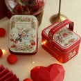 thumbnail image 2 of Original conejito rojo lulu conejito pareja caja de hierro portátil caja de dulces caja de hierro creativa caja de dulces boda, 2 of 6