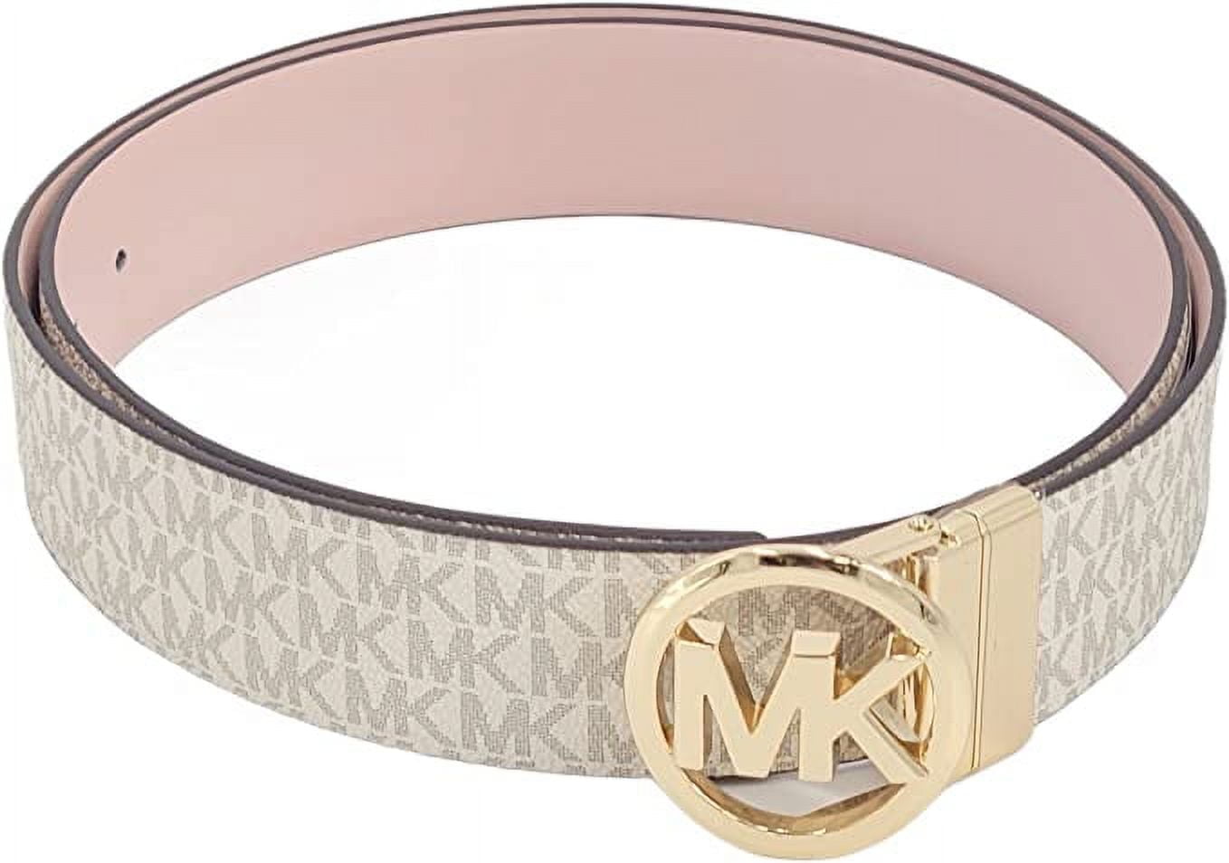 NWOT MICHAEL KORS Women’s MK Signature Belt White Vanilla sz L Lot - Michael Kors Women L White Belt Unauthenticated  main image 3