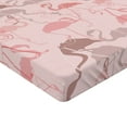 thumbnail image 4 of Ambesonne Tropical Fitted Sheet, Flamingo Pattern Exotic, King Size, Blush Pastel Pink, 4 of 5