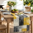 thumbnail image 2 of Table Runner Watercolor Art Table Decoration for Kitchen Dinning Yellow Black Square Table Decoration for Indoor Outdoor Party Wedding Decor 13x72inch, 2 of 7