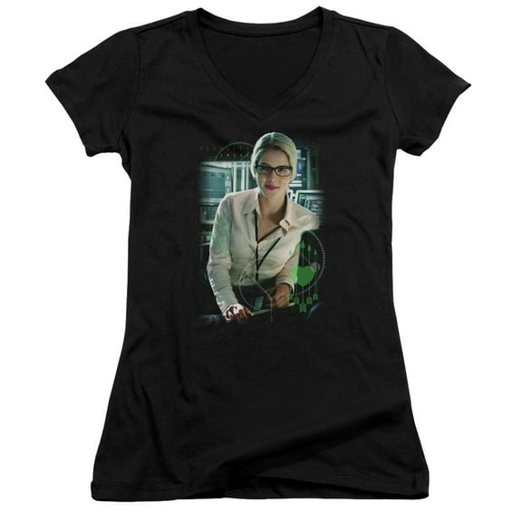 Arrow - Felicity Smoak - Juniors Cap Sleeve V-Neck Shirt - Small