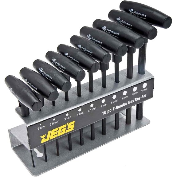 JEGS T-Handle Hex Key Set Metric
