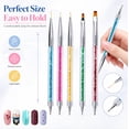 thumbnail image 4 of 5 Piece Nail Art Brush Set, Double Ended Dotting Pen and Liner Brush for DIY Manicure Designs, TIKA, 4 of 7
