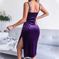 thumbnail image 4 of Lilgiuy Women Casual Slim Solid Color Buttocks Draw Back Suspenders Dress Fall Dresses for 2022 Spring Winter, 4 of 4