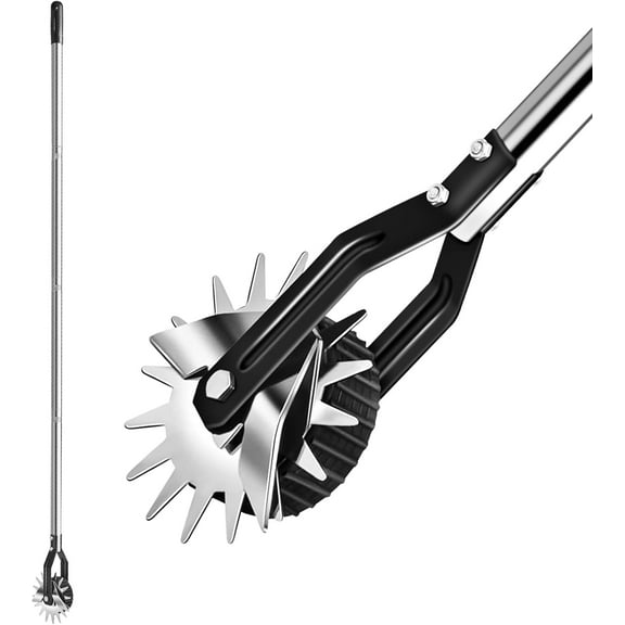 RAINBEAN Wheel Rotary Edger, Sidewalk Manual Lawn Edger, Stainless Steel Handle, Adjustable Height -66.7Inch