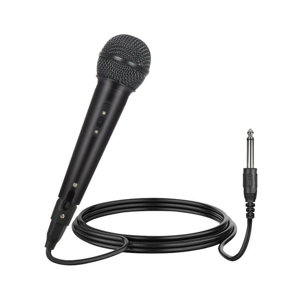 Micrófono de mano con cable de 300cm, micrófono portátil ligero con enchufe de 6,35mm, micrófono con cable Vocal para altavoz, estudio de voz,