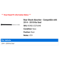 thumbnail image 2 of Rear Shock Absorber - Compatible with 2014 - 2018 Kia Soul 2015 2016 2017, 2 of 2