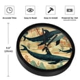 thumbnail image 3 of Whale 9.8 Inch Silent Round Wall Clock - Battery Operated Digital Clock for Bedroom Living Room Kitchen Bathroom Decoration, 3 of 6