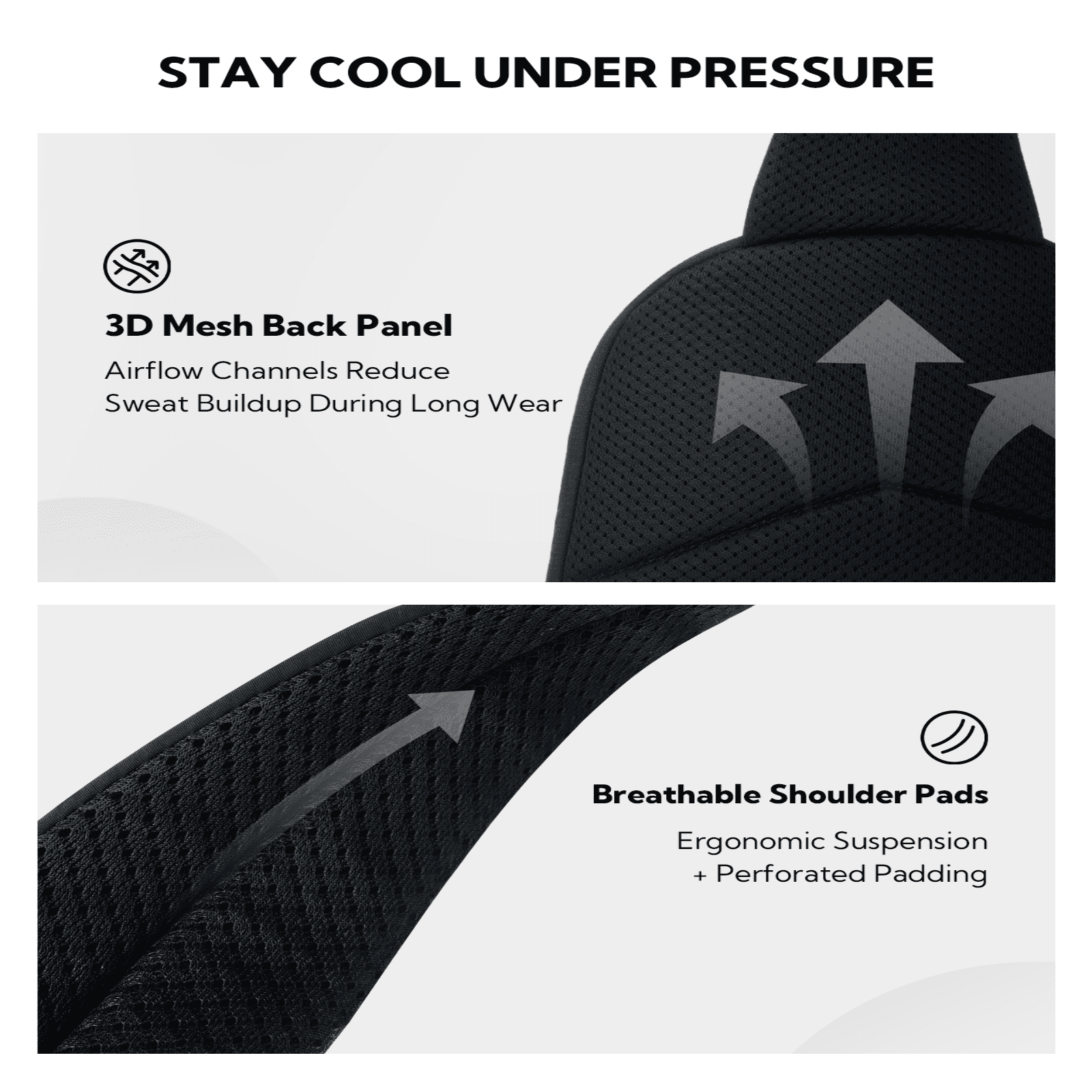 WATERFLY Unisex RFID Blocking Anti Theft Travel Sling Cross-Body Shoulder Chest Bag,Black