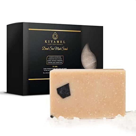 Lux Dead Sea Mud Scrub Soap - Acne, Psoriasis & Eczema Relief, Anti-Aging, Natural Exfoliating & Moisturizing Properties for Smooth, Flawless Skin