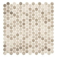 thumbnail image 3 of Pixie Nia Gray 3/4-in Penny Round Fabric Look Matte Glass Mosaic Wall and Floor Tile, 3 of 6