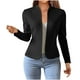 thumbnail image 2 of Chaquetas y abrigos casuales sin capucha de manga larga para mujer, blazers, chaquetas de traje, tops con empalme de encaje, blazer corto, abrigos lisos de manga larga, blusa para mujer, 2 of 9